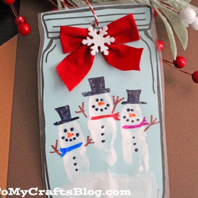 Mason Jar Snowman Ornament Craft