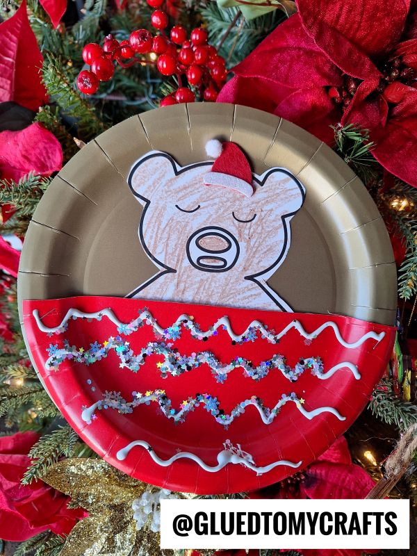 Paper Plate Sleeping Teddy Bear Craft