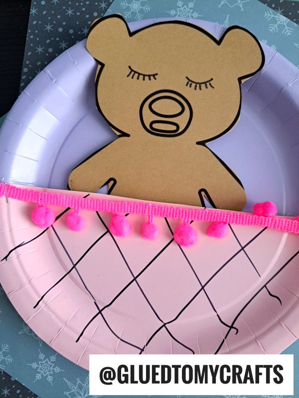 Paper Plate Sleeping Teddy Bear Craft