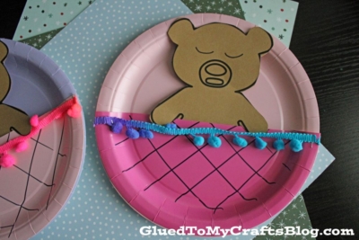 Paper Plate Sleeping Teddy Bear Craft