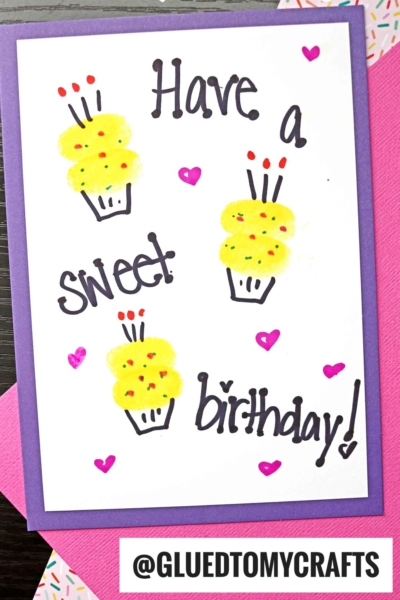 THUMBPRINT CUPCAKE CARDS - SUPER EASY FOR A BIRTHDAY TOO!