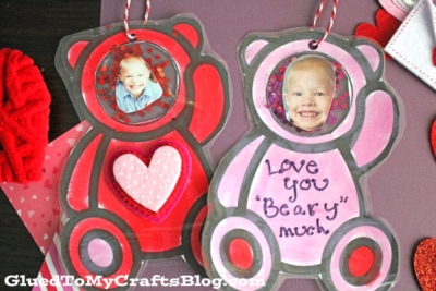 Valentine's Day Bear Photo Ornament Craft