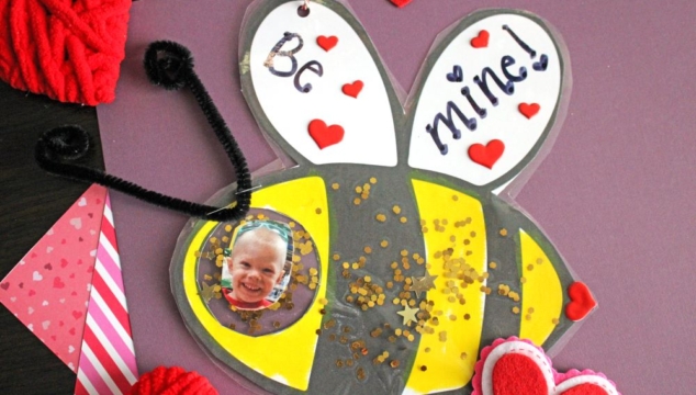 Valentine Bee Photo Ornament Keepsake