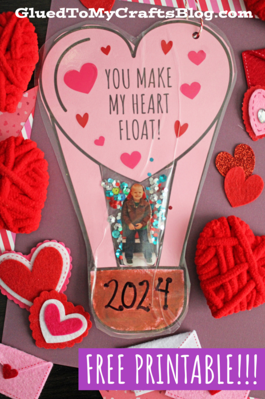 Valentine's Day Hot Air Balloon Photo Ornament