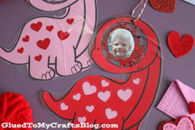 Valentine's Day Dinosaur Photo Ornament