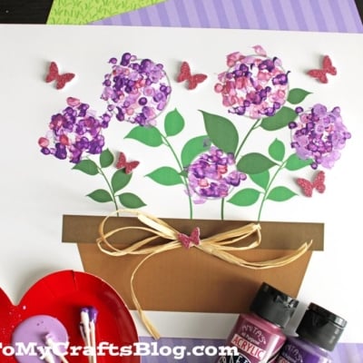 Q-Tip Painted Hydrangea Craft Idea For Kids -1