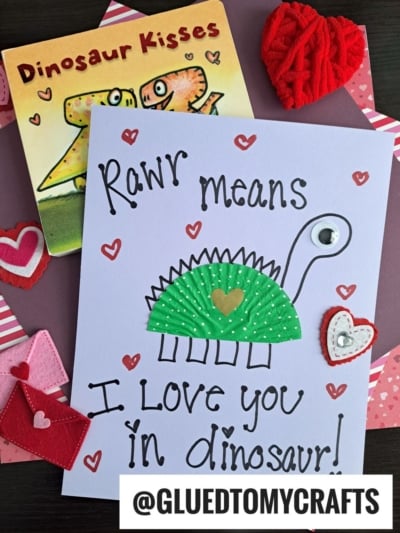 DINOSAUR CARD IDEA USING A CUPCAKE LINER
