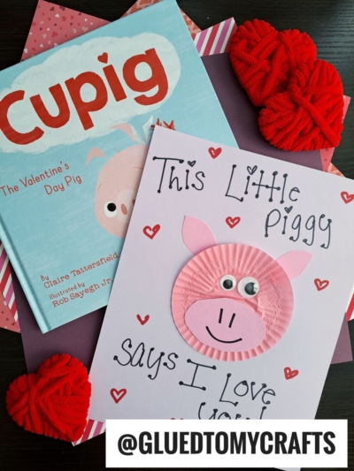 CUPCAKE LINER PINK PIGGY CARD