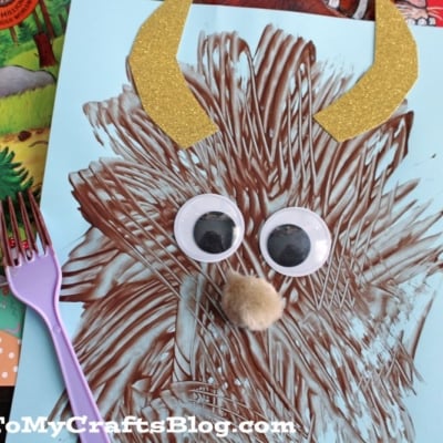 Fork Painted Gruffalo Craft Idea For Kids
