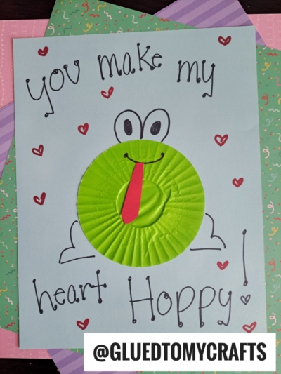 FROG CARD USING A GREEN CUPCAKE LINER
