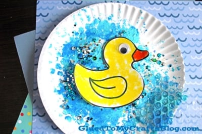 Bubble Wrap Stamped Duck Pond Craft Idea For Kids