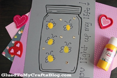 Fingerprint Firefly Card Craft Idea For Kids