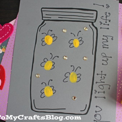 Fingerprint Firefly Card Craft Idea For Kids