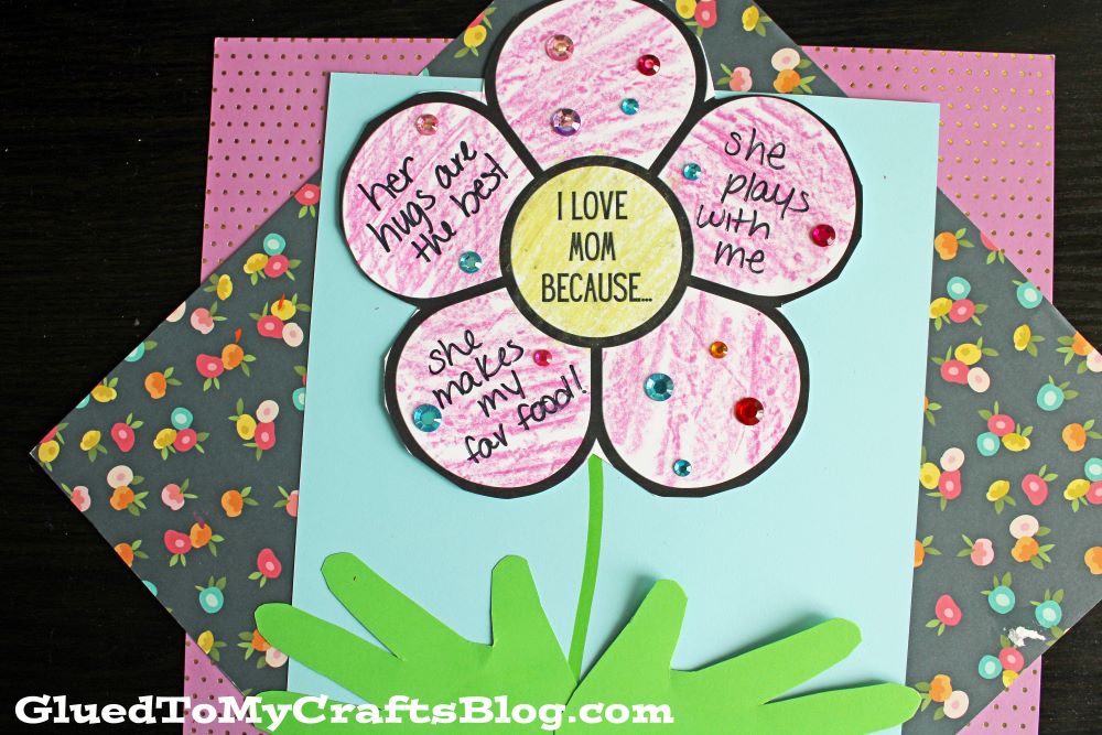 I Love My Mom Because Craft Idea For Kids