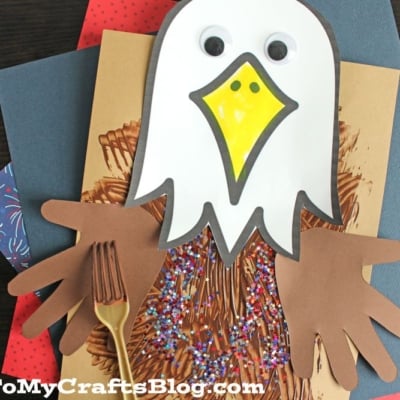 Fork Painted Eagle Craft Idea For Kids