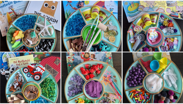 Sensory Bin Ideas For Story Time Fun - Collage Image From Glued To My Crafts