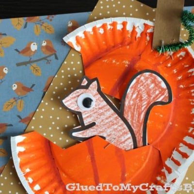 Paper Plate Squirrel In Pumpkin Craft Idea For Kids
