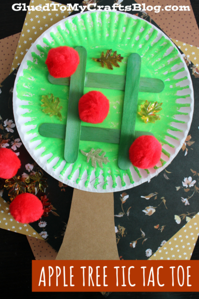 Paper Plate Apple Tree Tic Tac Toe Game Craft Idea For Kids To Make