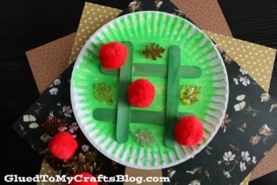 Paper Plate Apple Tree Tic Tac Toe Game Craft Idea For Kids To Make