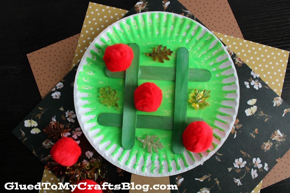 Paper Plate Apple Tree Tic Tac Toe Game Craft Idea For Kids To Make