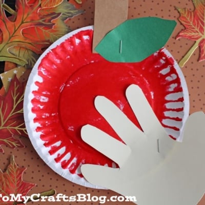 Paper Plate & Handprint Apple Picking Craft Idea