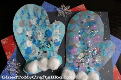 Pom Pom Stamped Mitten Craft