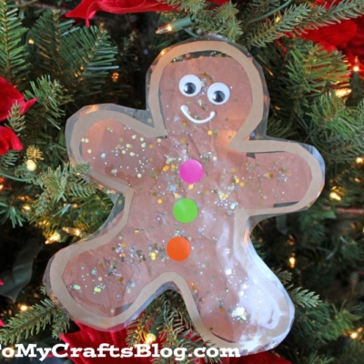 Gingerbread Man Suncatcher Craft Idea