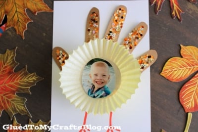 Handprint & Cupcake Liner Turkey Craft Idea-2