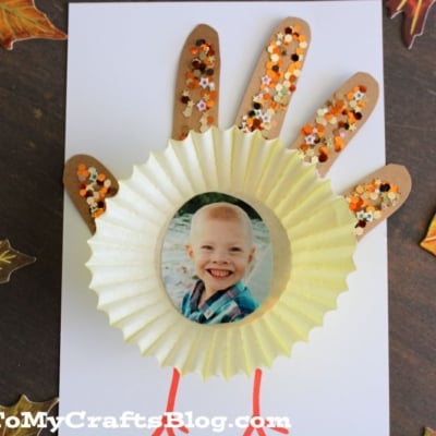 Handprint & Cupcake Liner Turkey Craft Idea-2