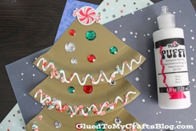 Paper Plate Gingerbread Christmas Tree Craft Idea