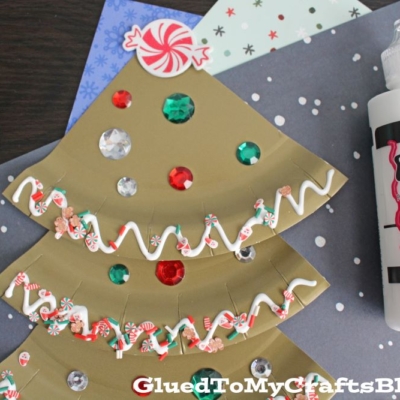 Paper Plate Gingerbread Christmas Tree Craft Idea