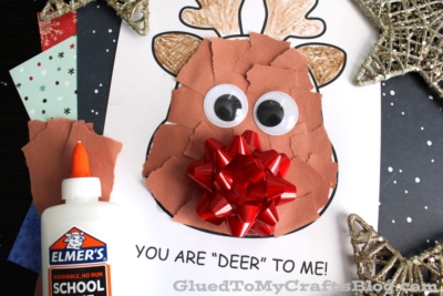 Torn Paper Reindeer Craft Idea For Kids