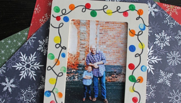 Fingerprint Christmas Light Picture Frame