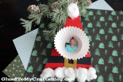 Make Your Own Paper and Cupcake Liner Santa Ornament With Your Kids This Christmas Season