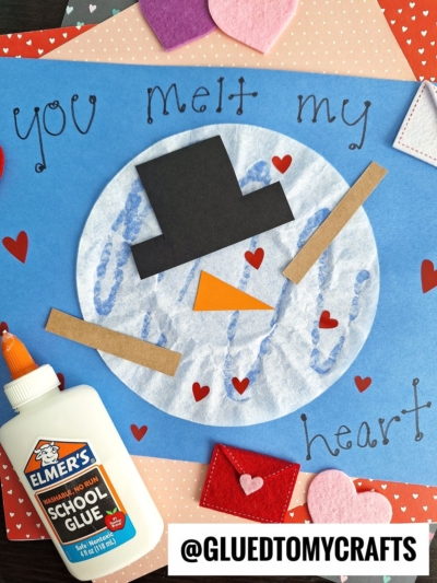 COFFEE FILTER "YOU MELT MY HEART" SNOWMAN CARD