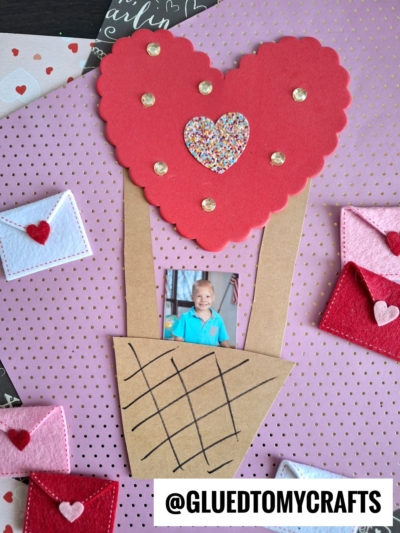 USE CRAFT FOAM HEARTS TO MAKE HOT AIR BALLOONS