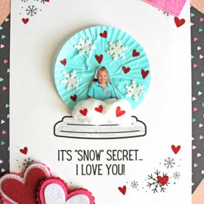 Cupcake Liner Snow Globe Card Craft for Kids