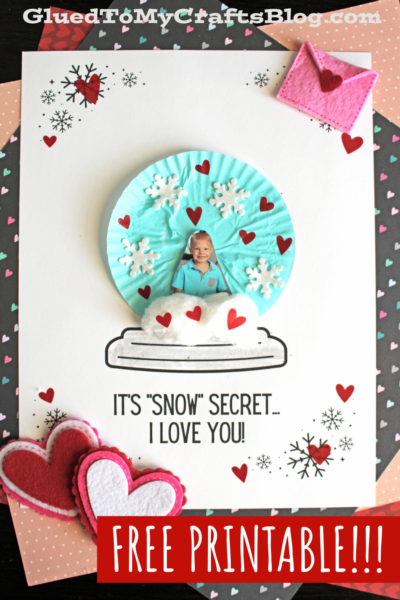 Cupcake Liner Snow Globe Card Craft for Kids 