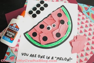 Fun Torn Paper Watermelon Craft for Kids