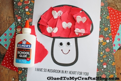 Torn Paper Mushroom Card Craft Idea