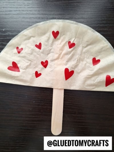 COFFEE FILTER MUSHROOMS - USE A JUMBO POPSICLE STICK FOR THE STEM