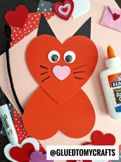 CRAFT FOAM HEART TURNED INTO A CAT