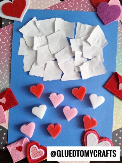THE DAY IT RAINED HEARTS - USE TORN WHITE COMPUTER PAPER FOR THE CLOUD