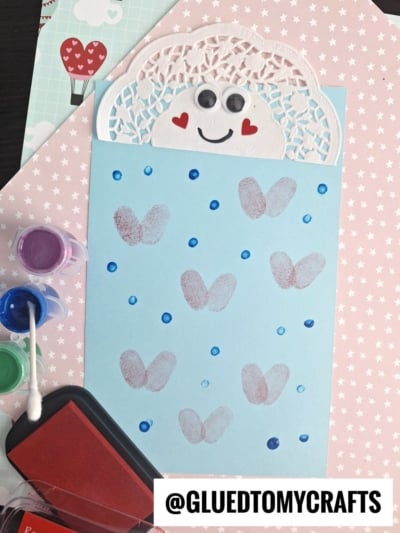 PAPER DOILY THE DAY IT RAINED HEARTS CRAFT - THE HEARTS ARE THUMBPRINTS
