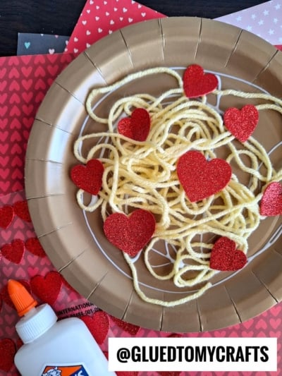 PAPER PLATE SPAGHETTI CRAFT IDEA