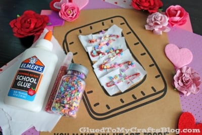 Torn Paper Valentine’s Day Pop Tart Craft for Kids