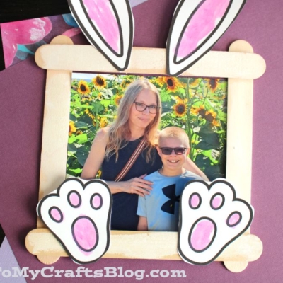 Popsicle Stick Easter Bunny Picture Frame Craft