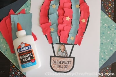 Torn Paper Hot Air Balloon Example Image