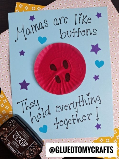 CUPCAKE LINER BUTTON CARD FOR MOTHER'S DAY