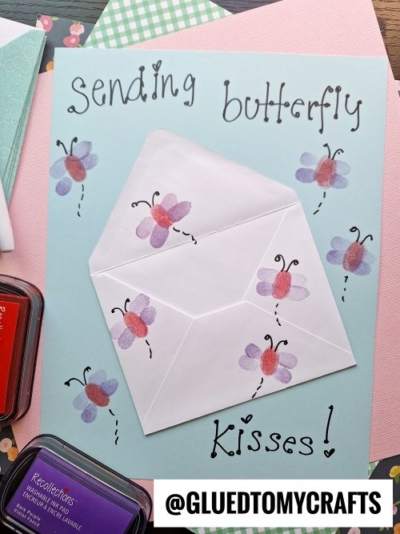 Thumbprint Butterfly Card Craft idea - Sending Butterfly Kisses